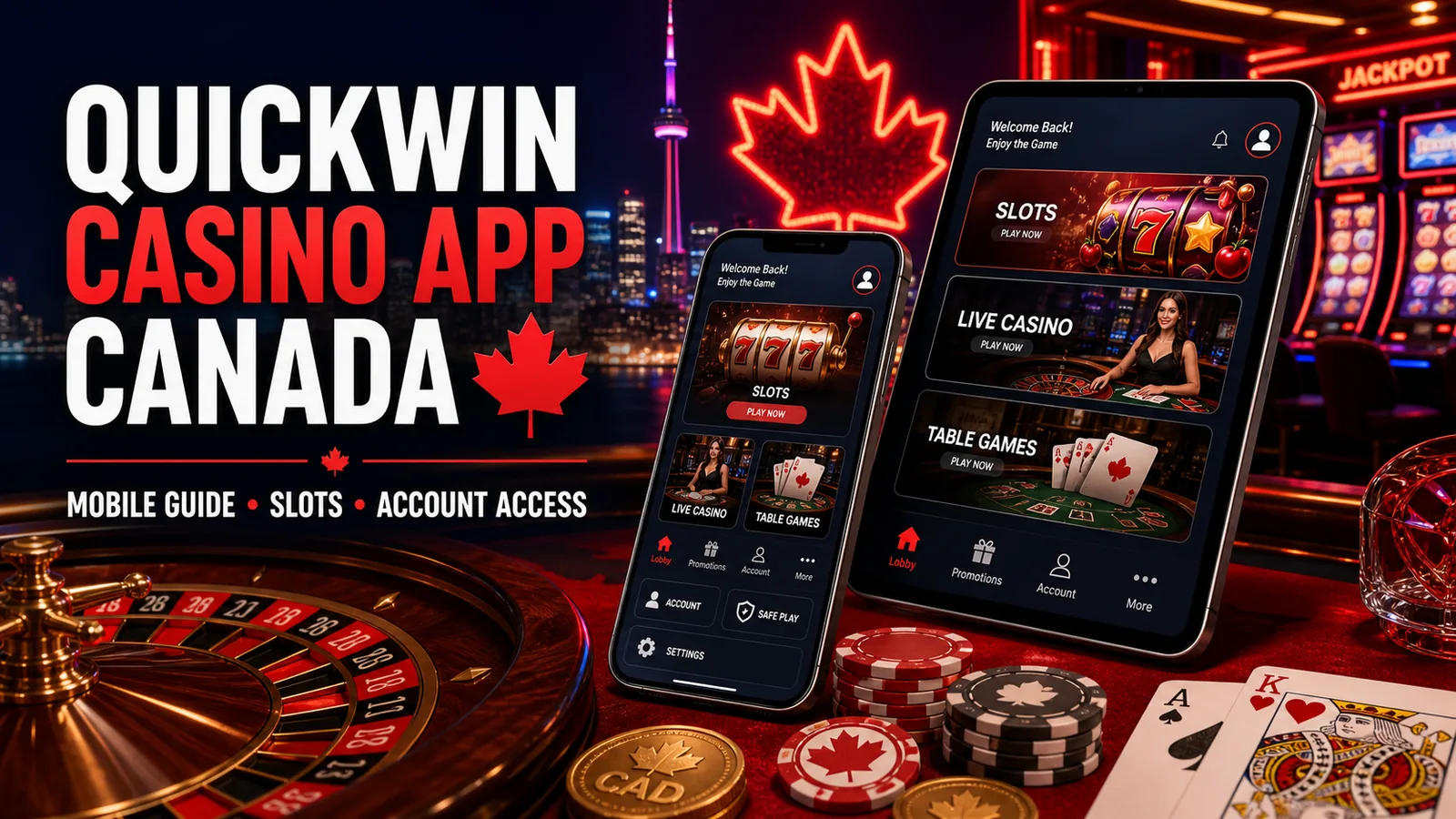 QuickWin Casino App and Mobile Download Canada content banner