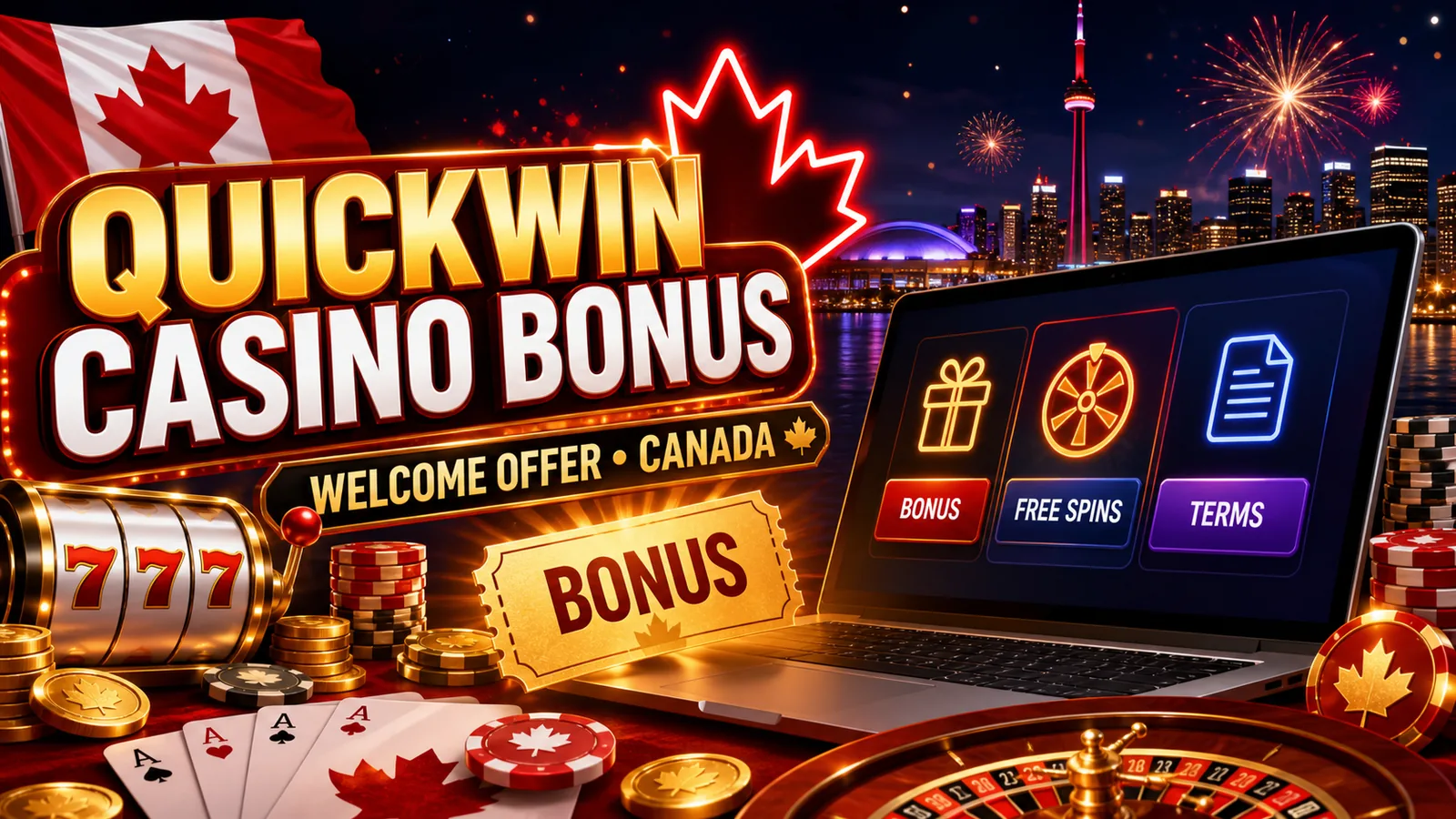 QuickWin Casino Bonus and Welcome Offer Canada content banner
