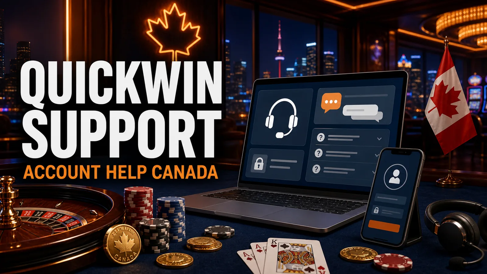 QuickWin Casino Support and Account Help Canada content banner